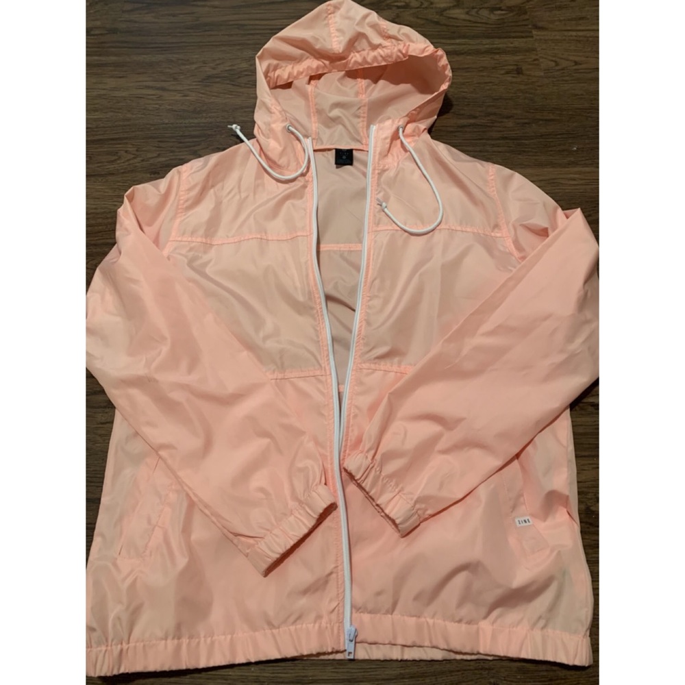 Salmon pink windbreaker hoodie